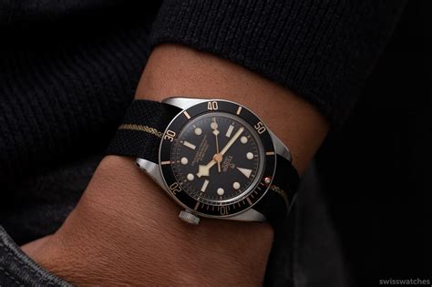 tudor black bay on wrist